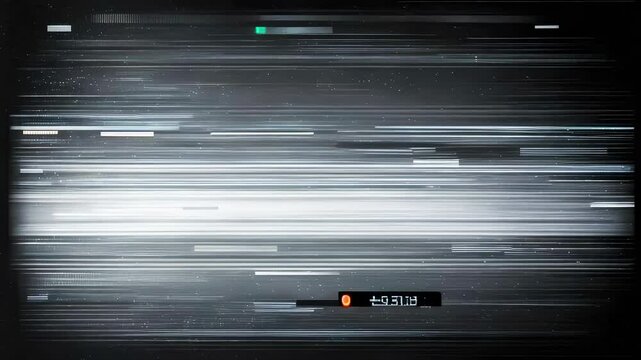 VHS Glitch and Static Noise. Retro TV Interference, Distortion Effect for Video Editing and Motion Graphics. Seamless Looping 4K Video 