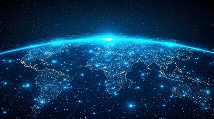 Fototapeta premium Global Futuristic Network with Carbon Credit Data and Sustainable Eco Finance Concept