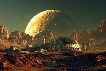 Sustainable Green Martian Colony Harnessing Solar Energy for Interplanetary and Research