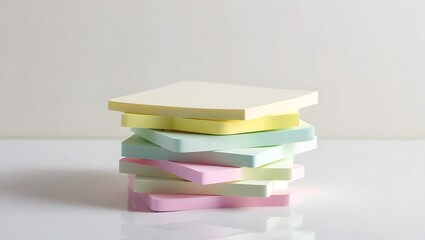 Unbranded Sticky Notes Stack with Soft Pastel Colors
