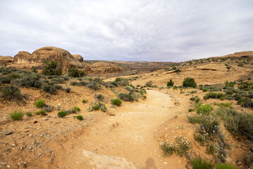 USA, Moab, Utah. Hiking trail.