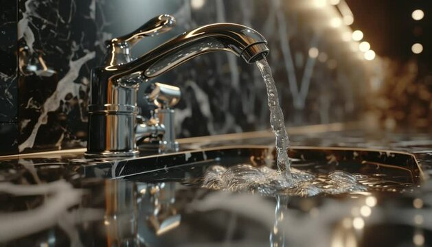 Running tap water, sink water, water flow