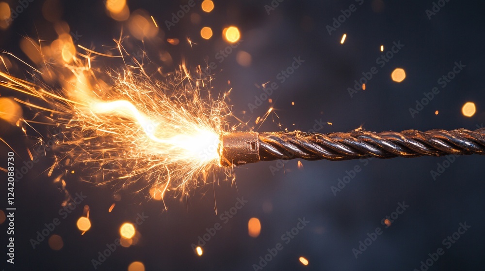 Aufkleber burning fuse showing the concept of danger, tension or time running out