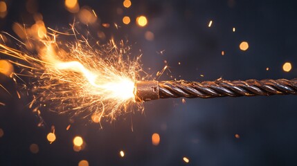 Burning fuse showing the concept of danger, tension or time running out