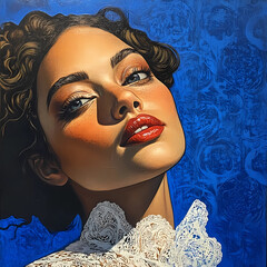 Portrait of a Beautiful Girl, Woman in a Meadow