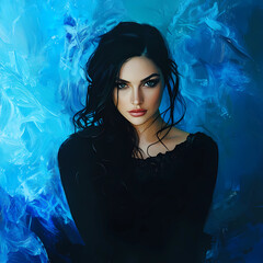 Portrait of a Beautiful Girl, Woman in a Meadow