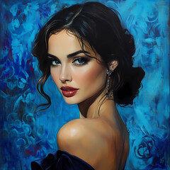Portrait of a Beautiful Girl, Woman in a Meadow