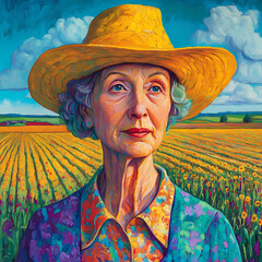 Portrait of a Beautiful Girl, Woman in a Meadow