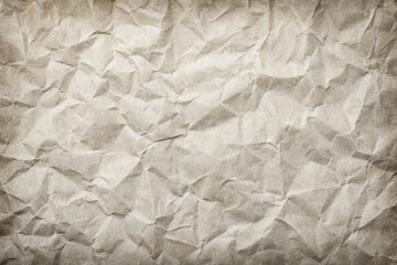 Obraz premium Crumpled beige paper texture, vintage background, design element