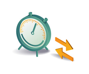 Stopwatch speed measurement concept illustration