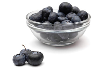 Bowl of Fresh Blueberries on a white background