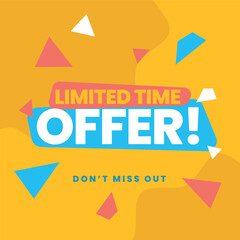 Banner vector limited time offer. shop now