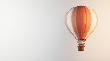 Obraz premium Vintage Hot Air Balloon Floating Above a Minimalist Background