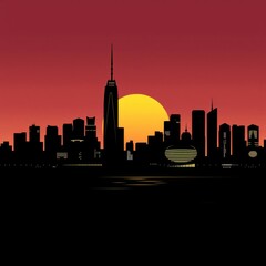 2 a futuristic city skyline with bitcoin symbols incorporated into the architecture skyline silhouette 