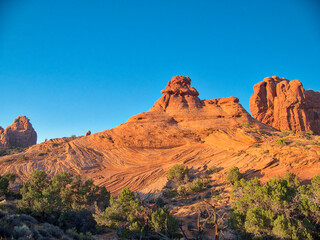 USA, Utah, Arches National Park. Rock formations and afternoon light