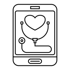 mobile heatlhcare icon. outline icon style