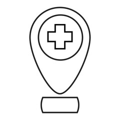 medical location icon. outline icon style