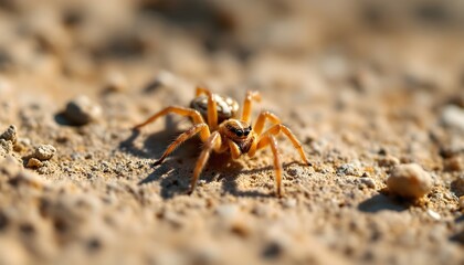 Spider closed up macrro pictures, clear eyes, with light brown colour