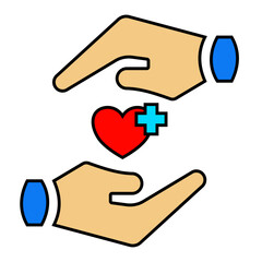 Medical care icon. filled outline icon style