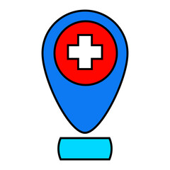 medical location icon. filled outline icon style