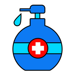 Handsanitizer icon. filled outline icon style