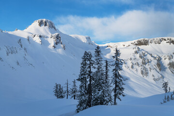 Table Mountain in winter. Heather Meadows, Mt. Baker-Snoqualmie National Forest, North Cascades,...