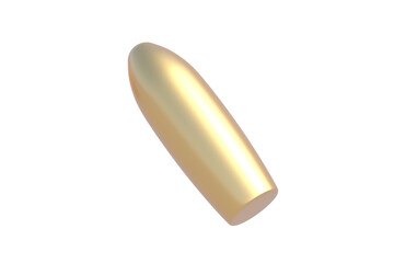 Golden suppository isolated on white background. 3d render