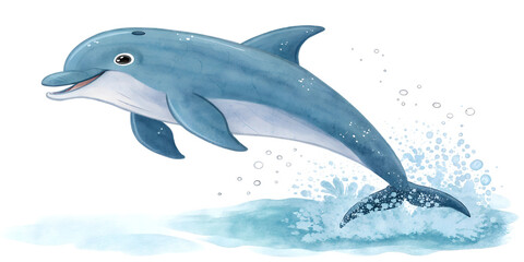 Dolphin leaps joyfully above the water's surface in a serene ocean setting during bright daylight hours Transparent PNG