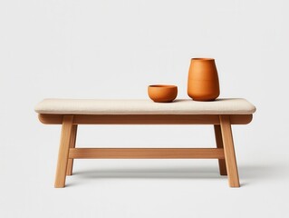 home decor minimalism with space-saving scandinavian. Bench with built-in storage, crafted from light oak and upholstered in neutral fabric for a functional Scandinavian entryway