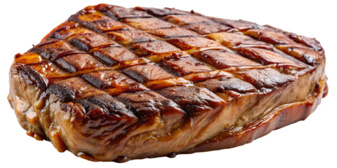 Grilled steak with perfectly charred marks served on a clean surface generated  AI transparent background png