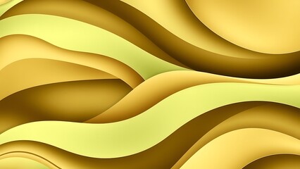 Abstract wavy pattern yellow green gradient smooth curves layered design modern background