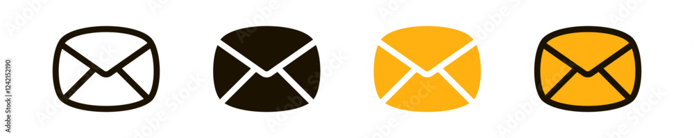 Poster envelope icon, email message icon - Mail icon button sign, notification new message icons buttons