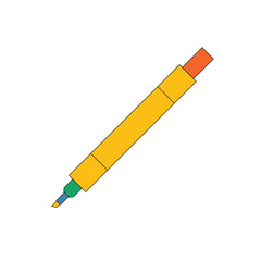 Illustration pen marker vibrant color retro design