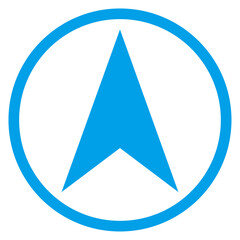 シンプルな方位マークのアイコンのイメージイラスト素材 水色