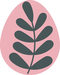 Easter Egg With Floral Branch Handdrawn