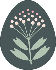 Easter Egg With Flower Handdrawn