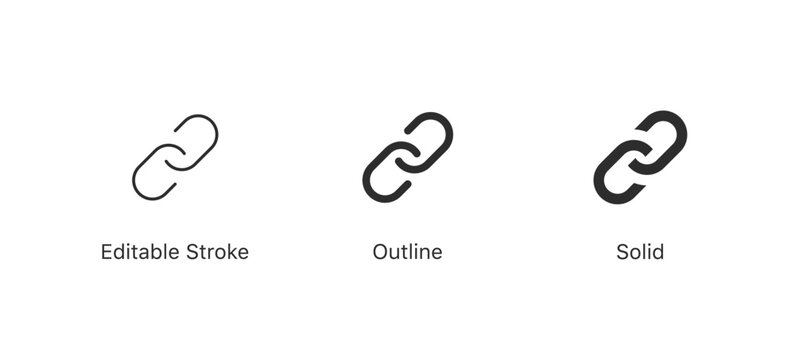 attach link icon. Editable stroke