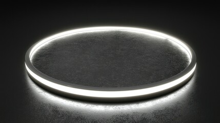 Illuminated circular platform, dark studio, product display (3)