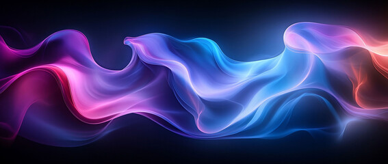 Abstract colorful wave, dark background, flowing energy, design element