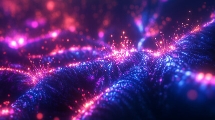 Abstract glowing energy waves, cosmic background, digital art, website header