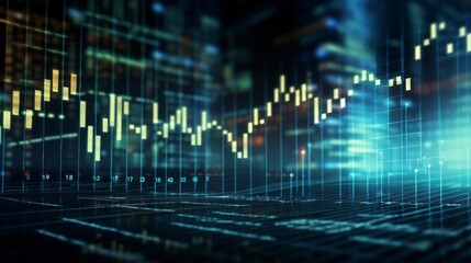 Glowing forex chart interface. Finance and trade concept.