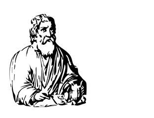 Hippocrates Portrait Sketch Drawing