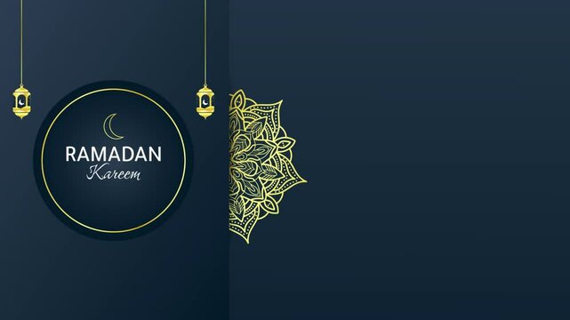 islamic background blue luxury ornament mandala pattern arabic ramadan kareem video 4K