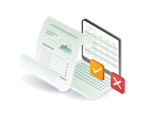 Computer data analysis technology concept illustration