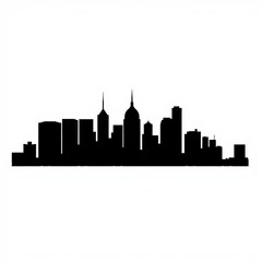 Fototapeta premium Silhouette office buildings design ideal for corporate posters skyline silhouette 