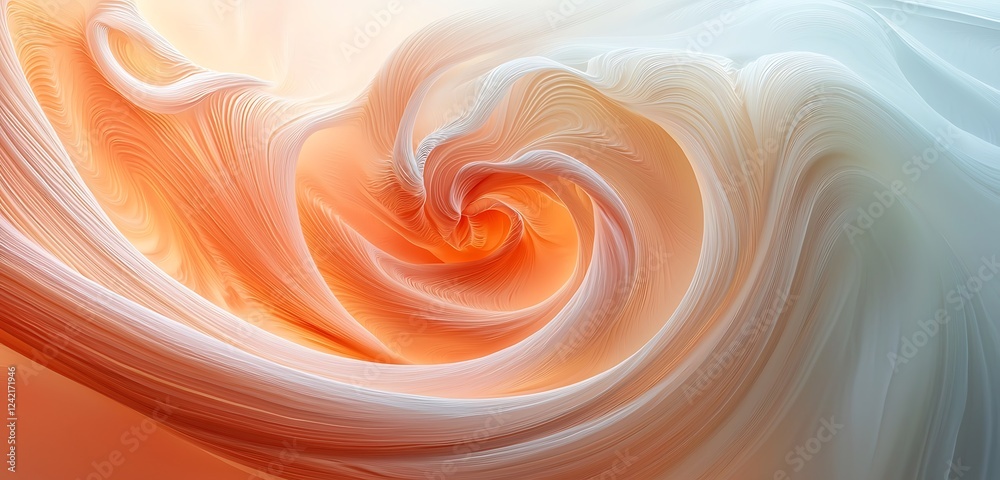 Wall mural a gentle swirl of pastel-colored abstract twirling lines, creating a soft and calming atmosphere ide