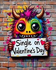 Cute monstruo SINGLE en San Valentín.