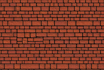 Obraz premium brick wall in warm red tones, ideal for backgrounds and textures