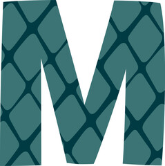 M Letter Alphabet With Snake Skin Pattern