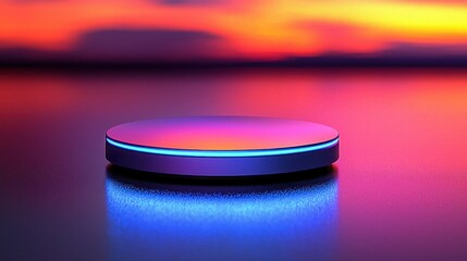 Illuminated platform sunset backdrop product display